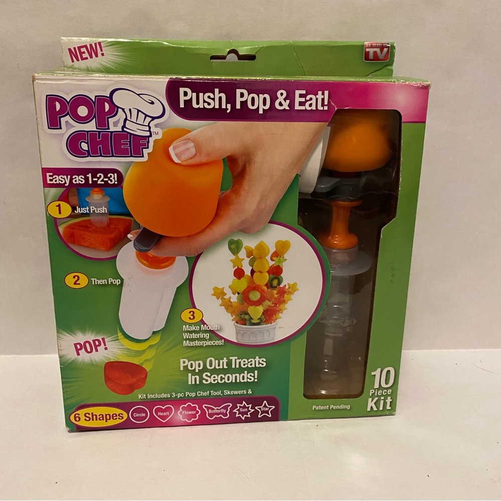 As Seen On TV Pop Chef 10 Piece Kit Push Pop Eat Cutout Tool for Treats
